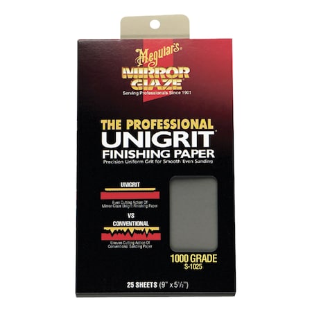 Meguiars UNIGRIT SANDING PAPER-1000 GRIT5, 25PK S1025